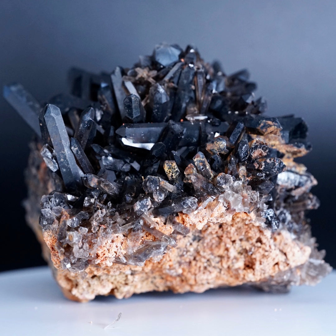 Black Quartz Crystal Cluster