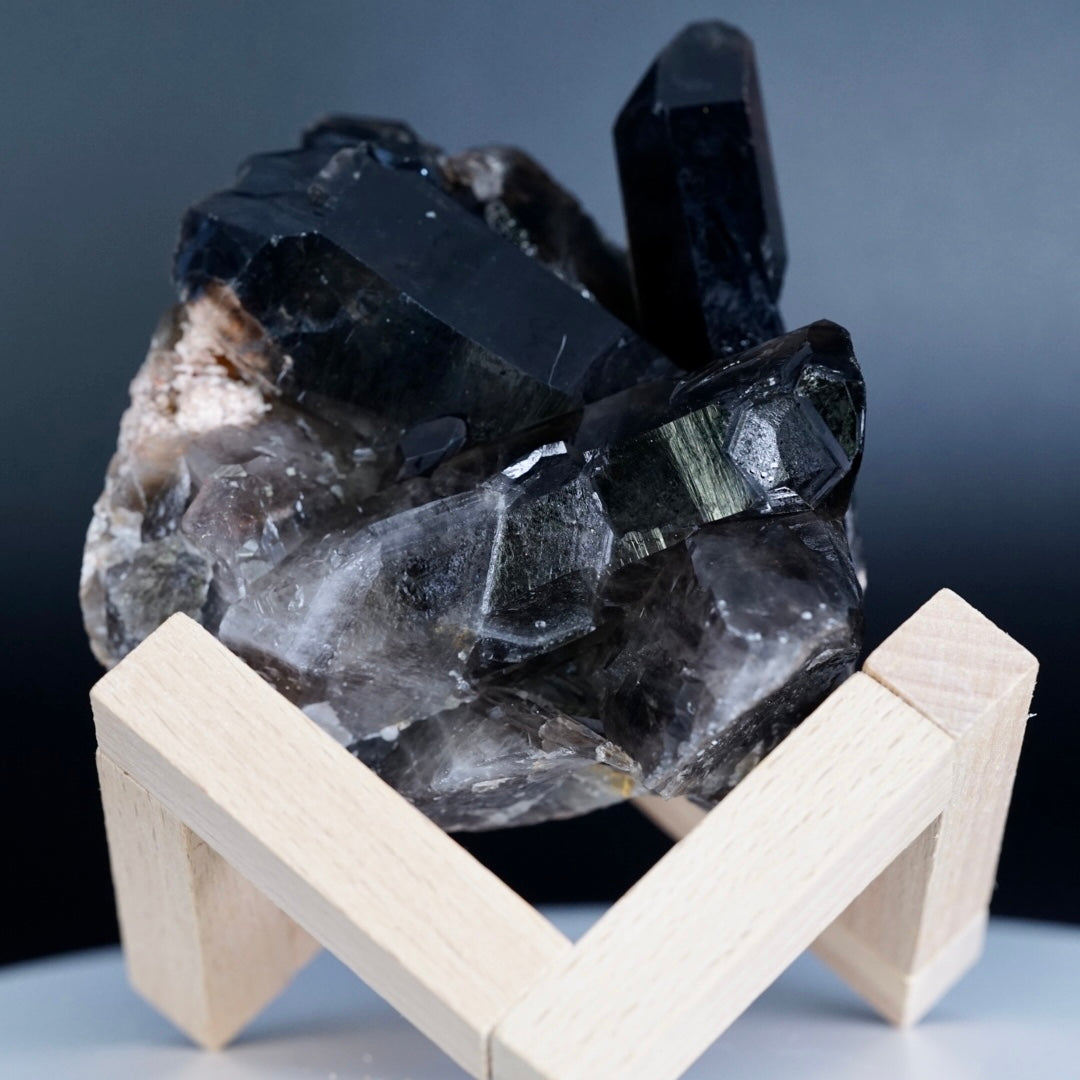 Black Quartz Crystal Cluster