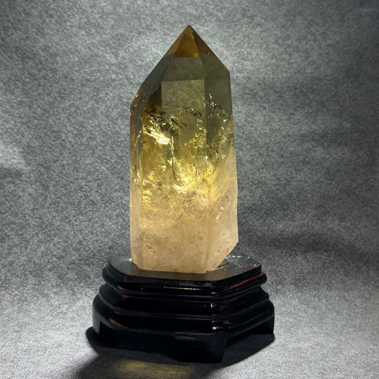 黃水晶柱連底座｜大型天然黃水晶水晶柱套裝 16.5cm｜Citrine Crystal Tower with Display Base｜招福豐盛・聚焦意念・守護空間
