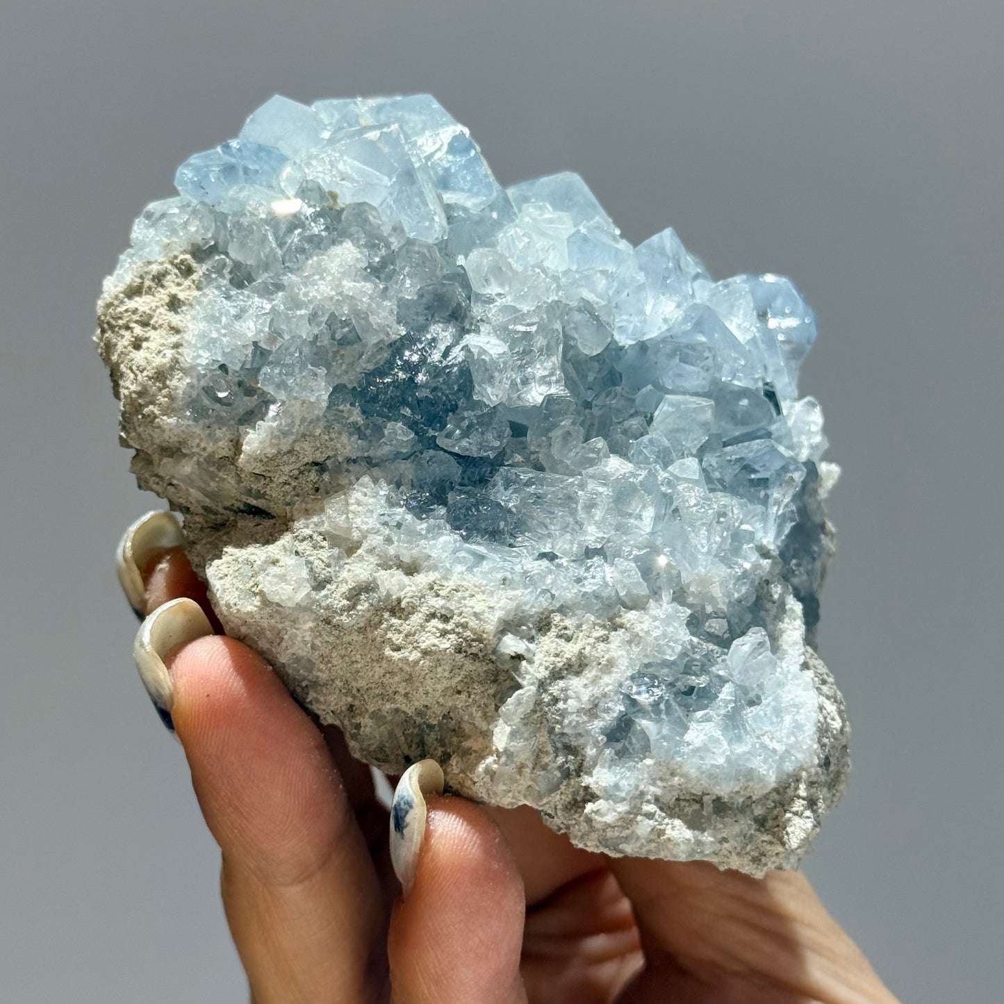 馬達加斯加天青石晶簇｜天然天青石礦物擺件｜Madagascar Celestite｜靜心療癒・舒緩思緒・提升直覺