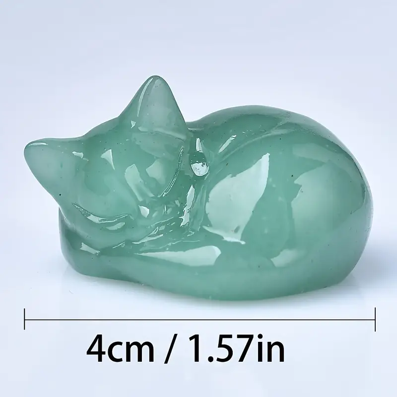 Crystal Animal: Carved Cat Figurine (Random 2 Pieces Blind Box)