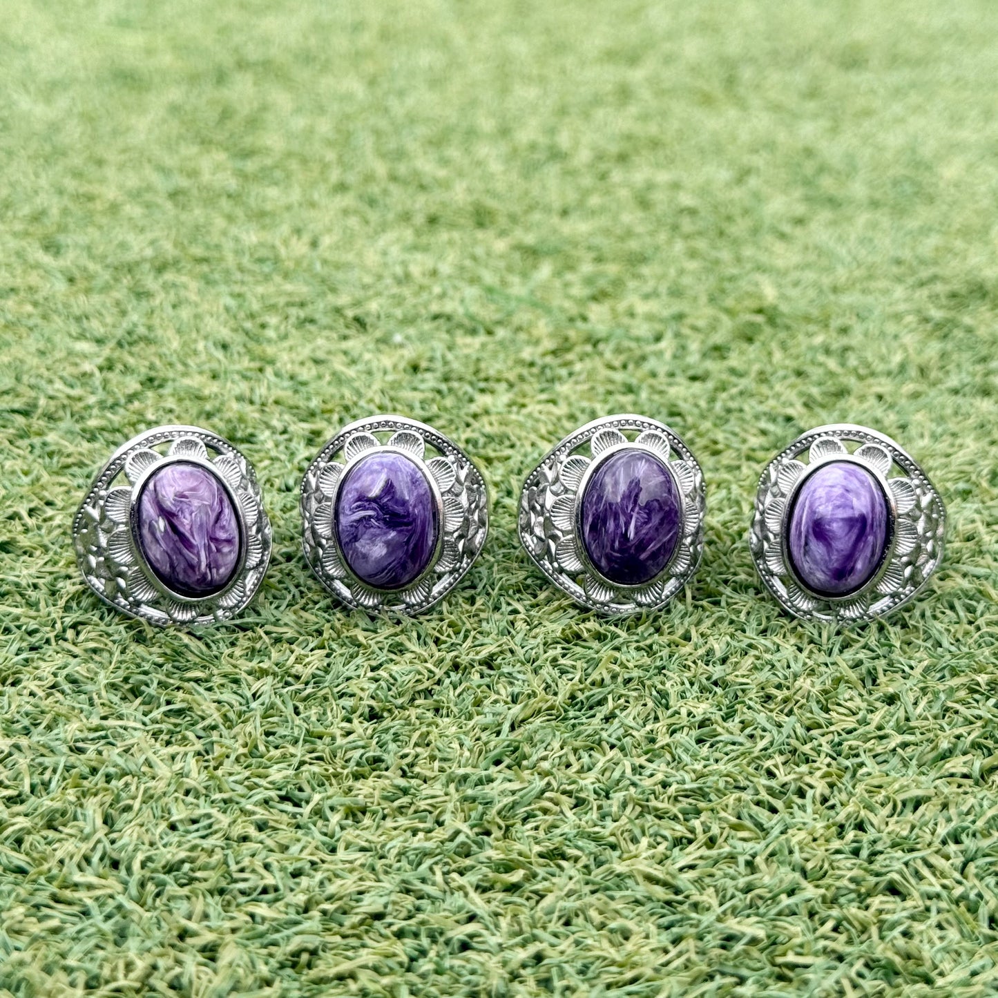 紫龍晶戒指｜天然白銅戒指｜Charoite Ring｜轉化負能・靈性覺醒・情緒療癒・智慧守護