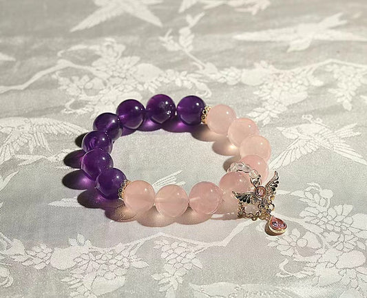 DIY Crystal Bracelet - Rose Quartz/Amethyst