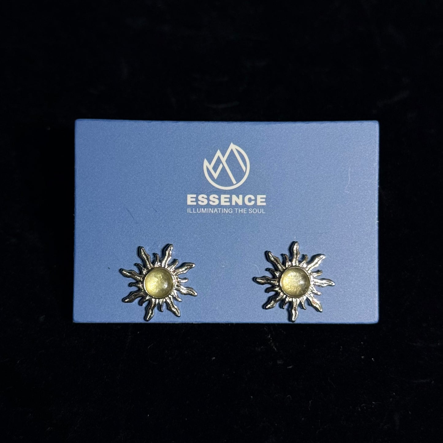 Citrine Sun-Shaped Earrings - Sterling Silver Hypoallergenic Ear Posts