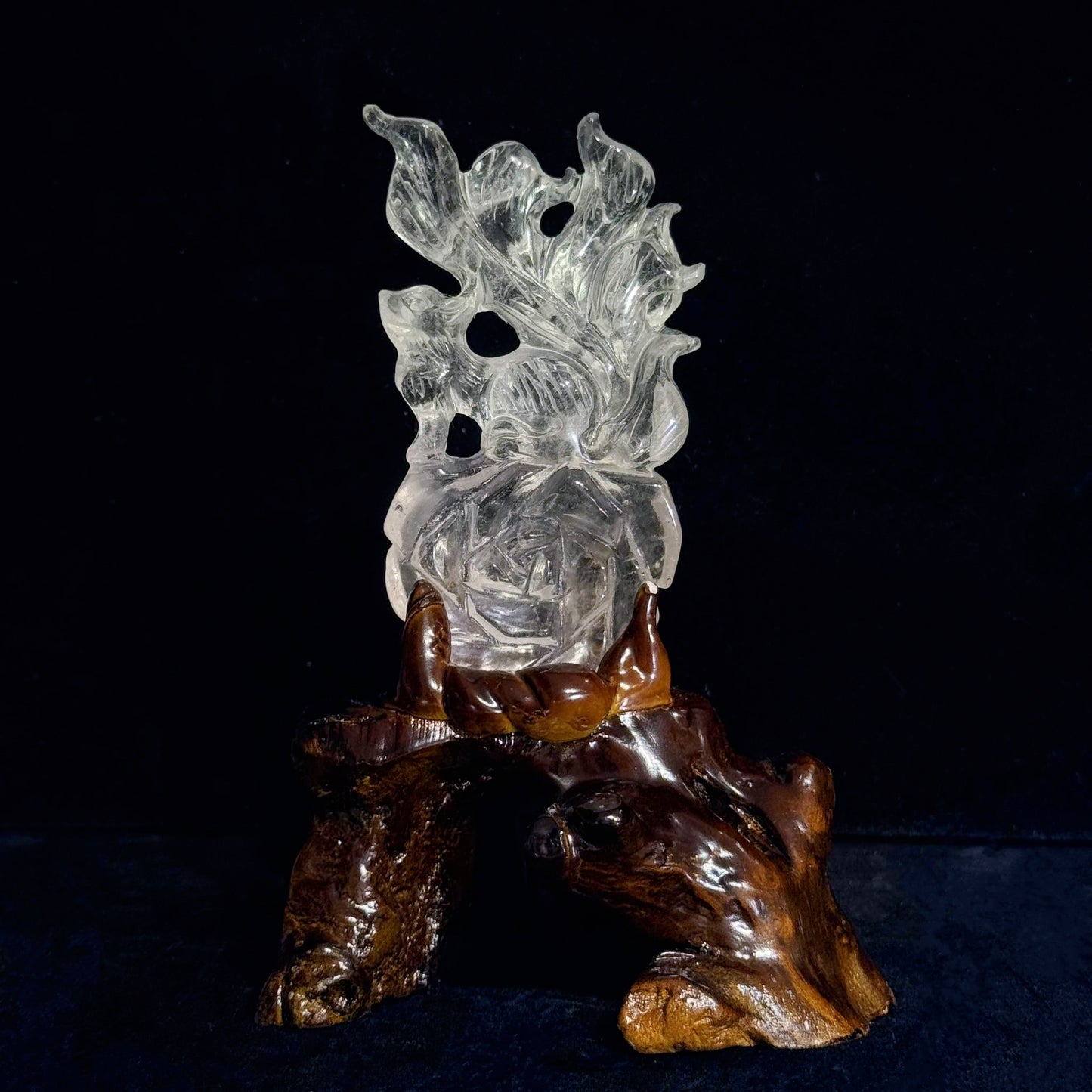 [ 丙午馬年 - 九宮飛星水晶佈局 - 中宮必備 ] 白水晶九尾狐擺件 B款