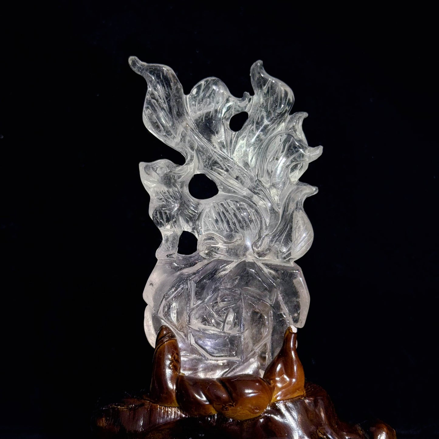 [ 丙午馬年 - 九宮飛星水晶佈局 - 中宮必備 ] 白水晶九尾狐擺件 B款