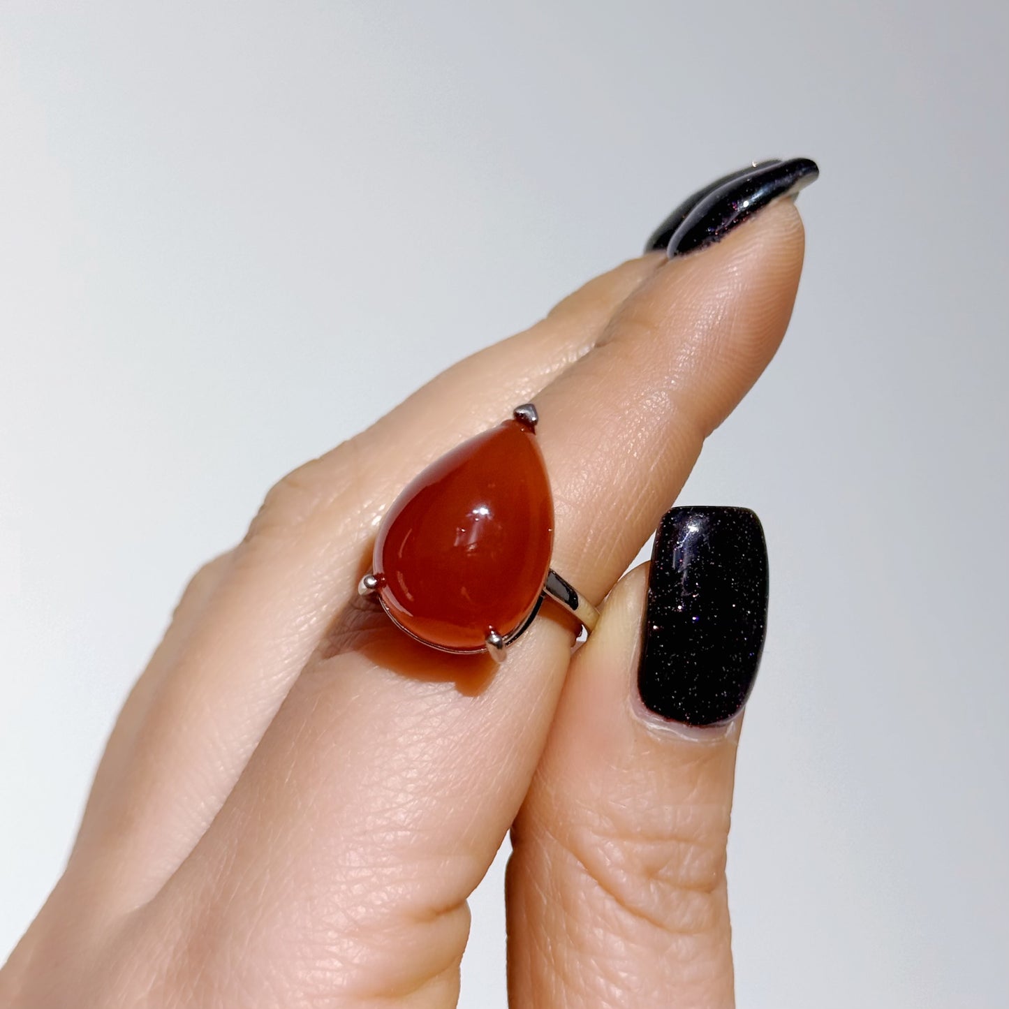 南紅瑪瑙大水滴戒指