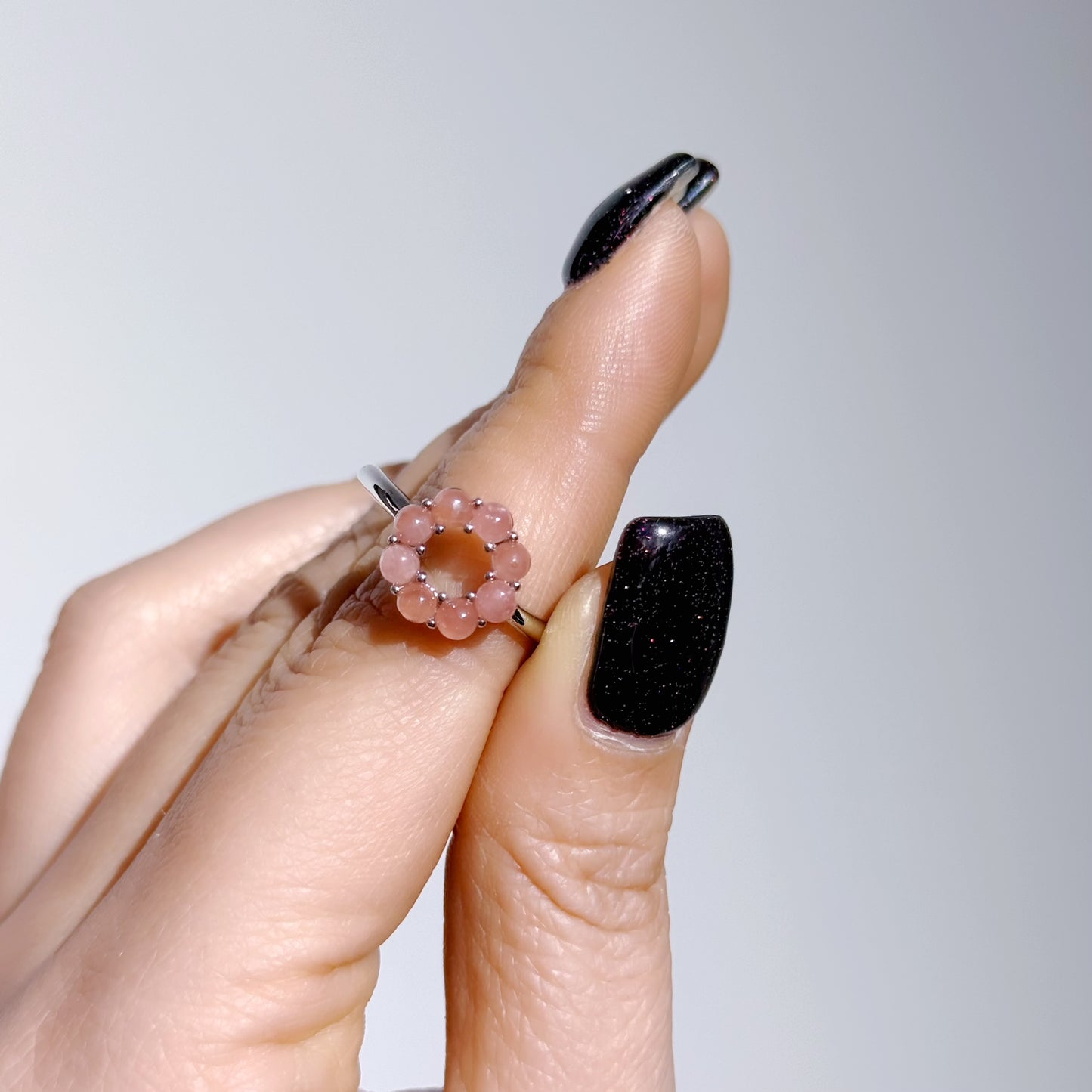 紅紋小珠圈圈戒指