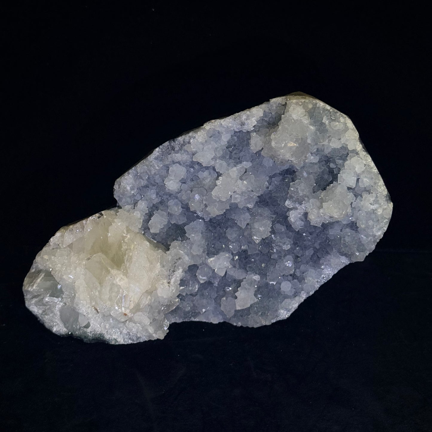 藍底鑽石魚眼石方解石共生