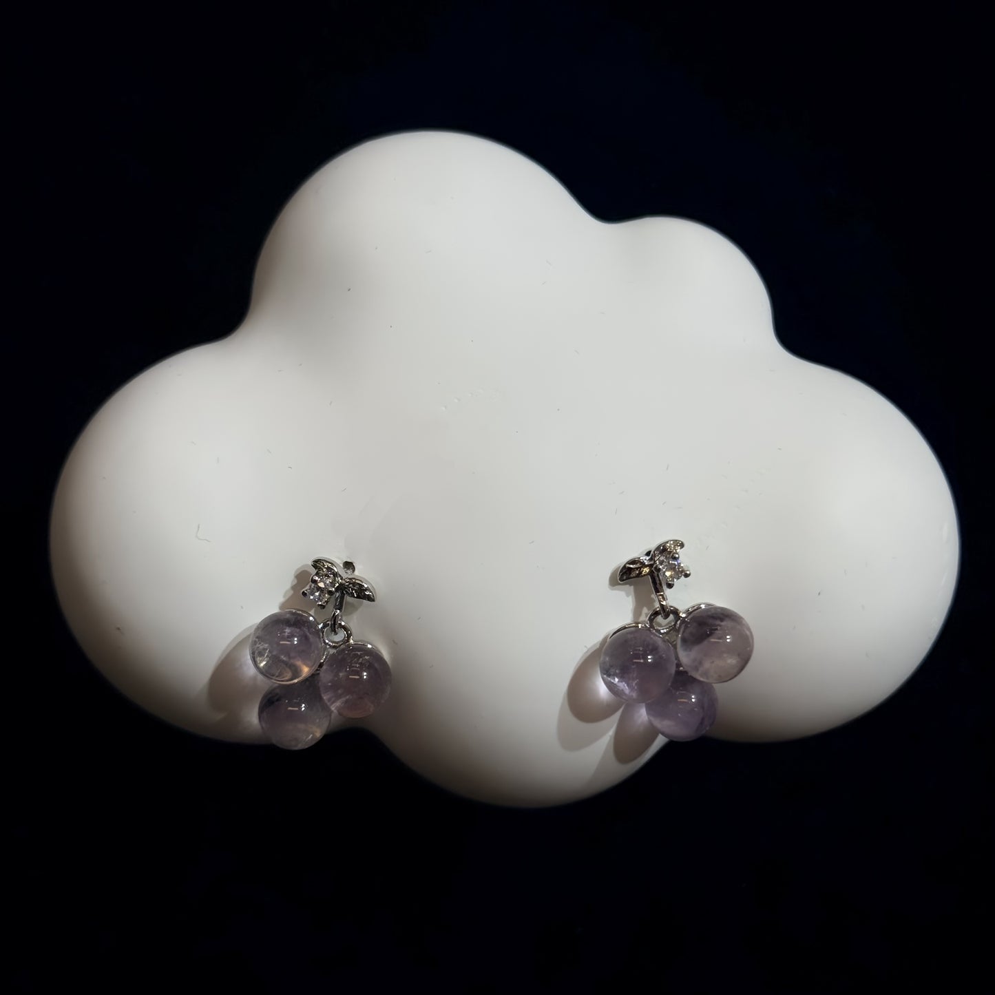 紫水晶葡萄耳環
