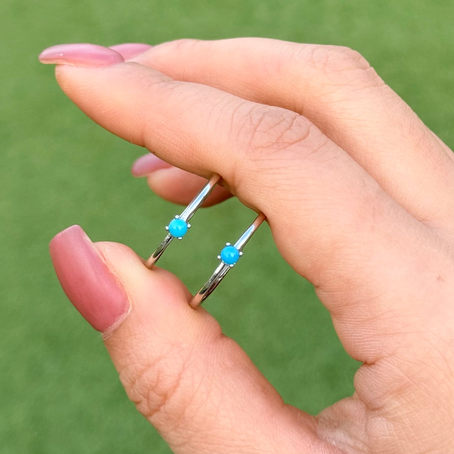 美國天然綠松石戒指