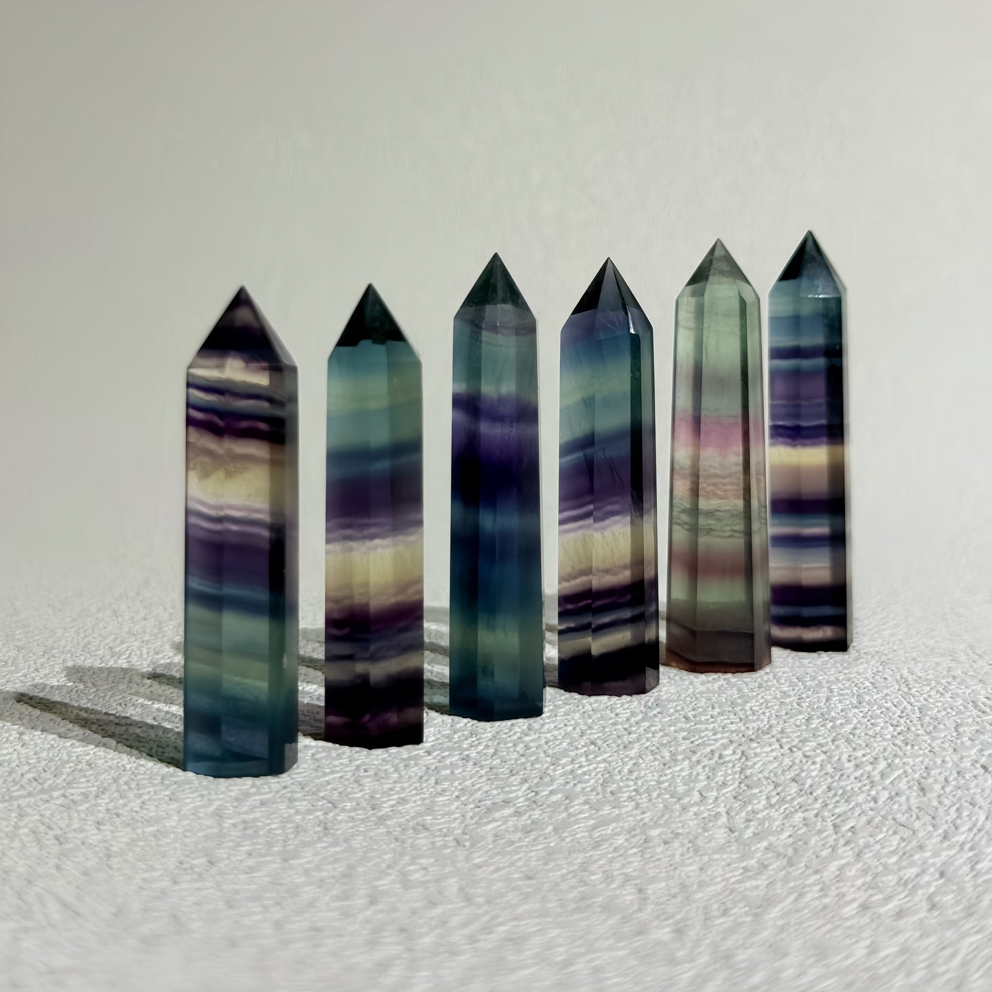 螢石 4cm 小柱 - 冷色系