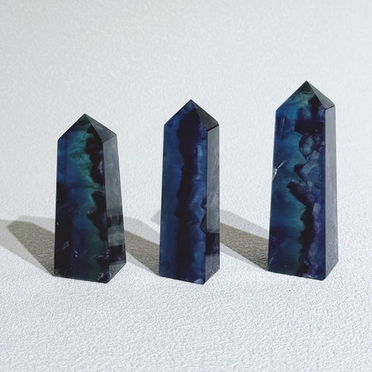 深藍紫色系天然螢石柱 文昌位水晶 香港 ESSENCE Fluorite Tower