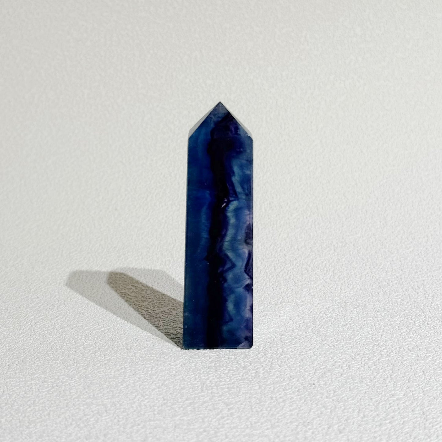 天然螢石柱 7.5cm 藍紫螢石 風水擺件