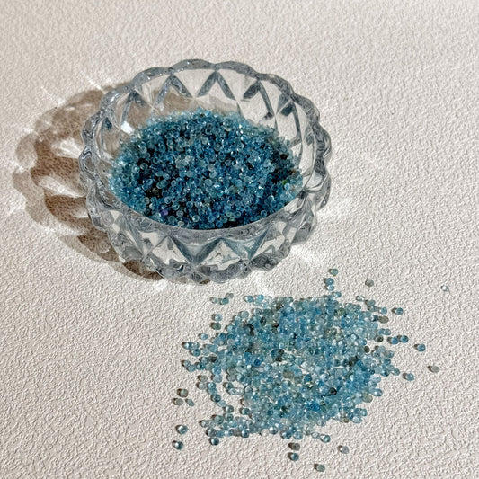 天然透體藍磷灰碎石 30g 香港水晶 ESSENCE Blue Apatite Chips