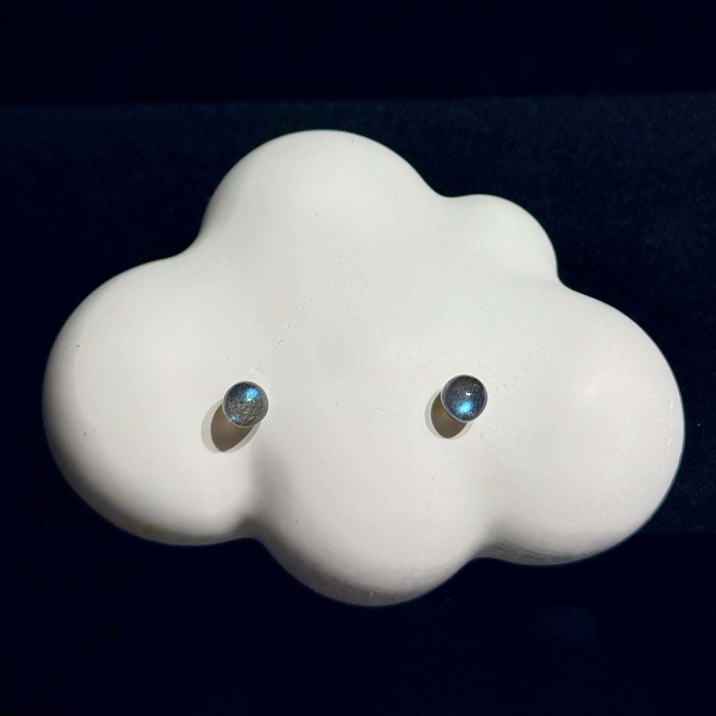 Crystal Single Bead Earrings - Sterling Silver Hypoallergenic Ear Studs