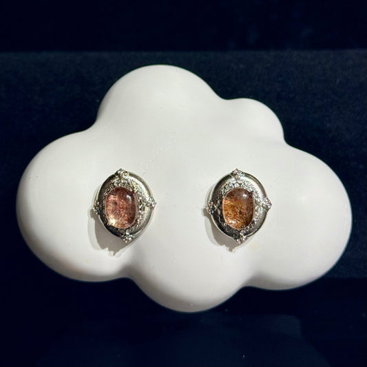 紅幽靈耳環 - 純銀防敏感耳針