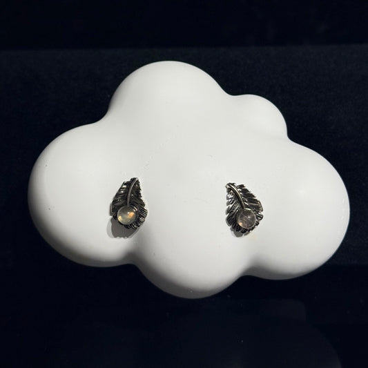 馬島月亮耳環 - 純銀防敏感耳針