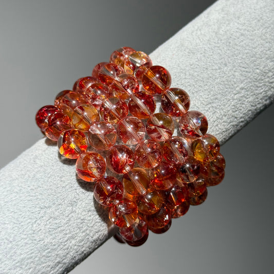 紅膠花手串