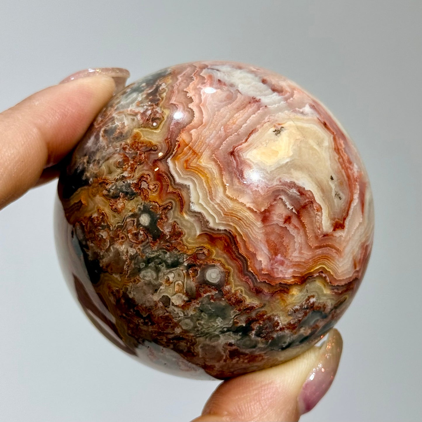 墨西哥瑪瑙球｜天然水晶球｜Mexican Agate Sphere｜穩定情緒・平衡能量・提升好運