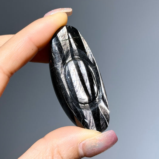 金運石元寶擺件｜天然水晶雕件｜Hypersthene Wealth Ingot Ornament｜極度招財・聚財守財・辟邪防小人