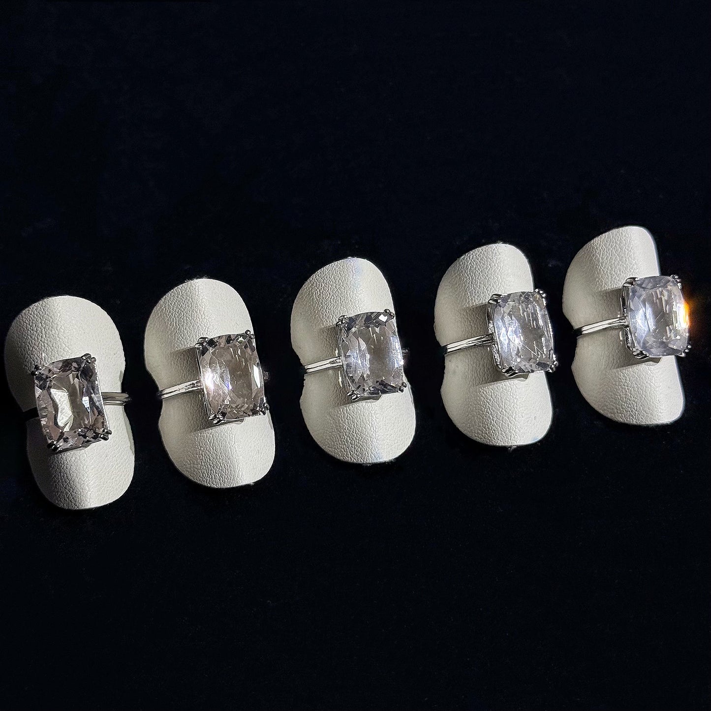 白水晶無事牌戒指｜天然水晶戒指｜Clear Quartz Shield Ring｜淨化能量・守護氣場・放大願望