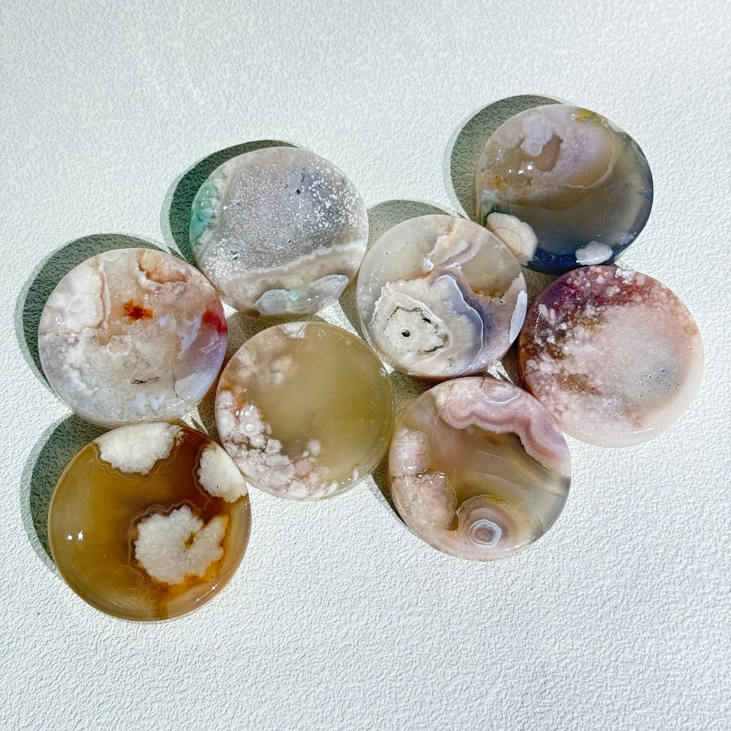 櫻花瑪瑙小碟｜天然水晶碟盤｜Cherry Blossom Agate Dish｜自我療癒・招人緣姻緣・提升氣色與好心情