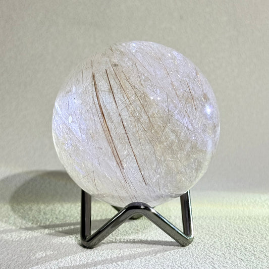 金髮晶球｜天然水晶球｜Golden Rutilated Quartz Sphere｜招正偏財・提升自信・聚氣穩財