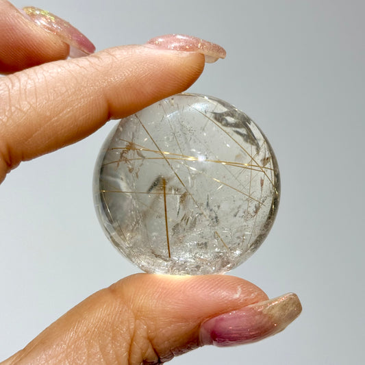 金髮晶球-B款｜天然水晶球｜Golden Rutilated Quartz Sphere｜招正偏財・提升自信・聚氣穩財 (副本)