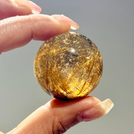 Golden Rutilated Quartz Sphere