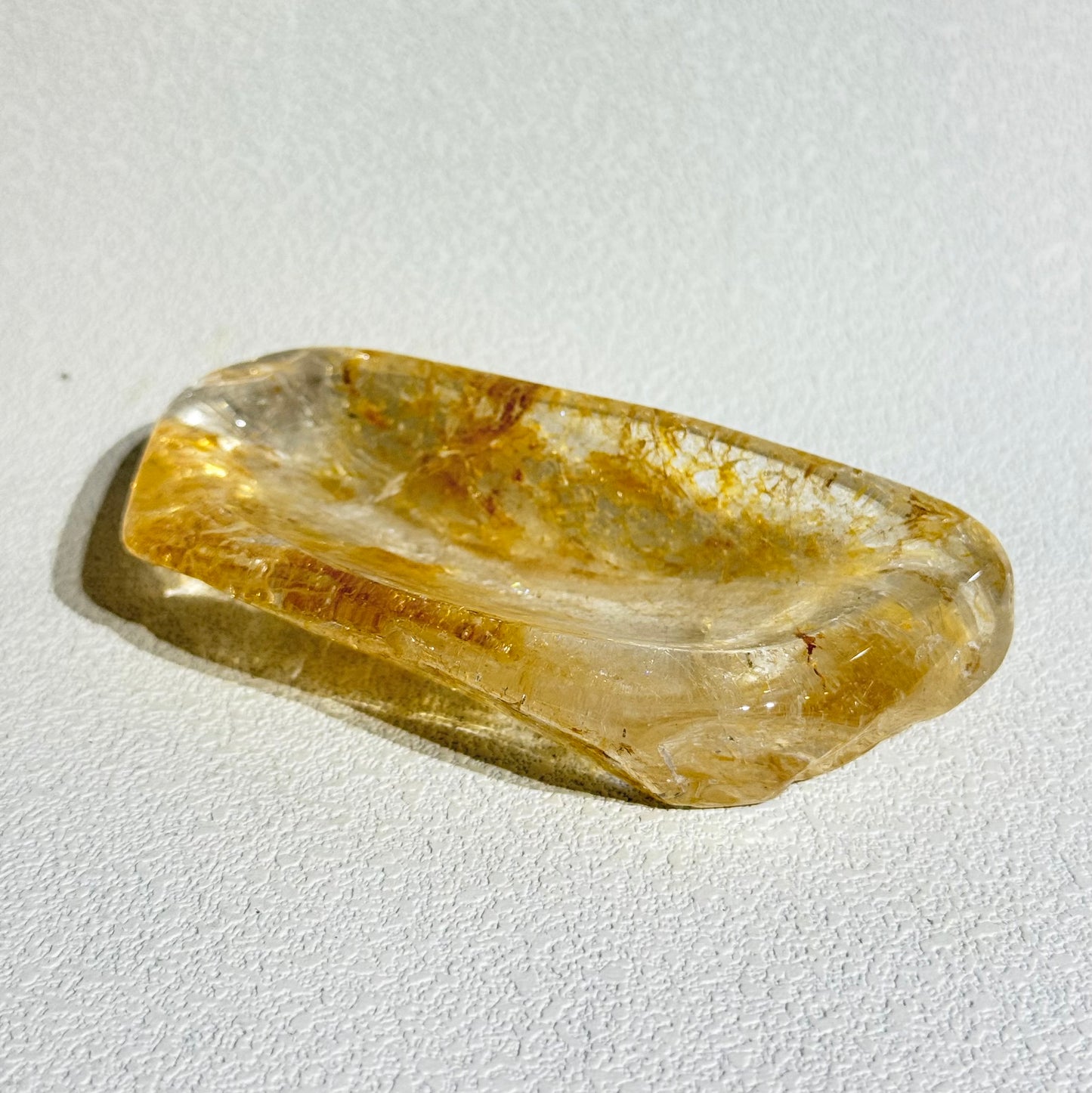 黃膠花小盤｜天然水晶盤｜Hematoid Quartz Mini Tray｜招偏財・聚貴人・提升事業・淨化能量