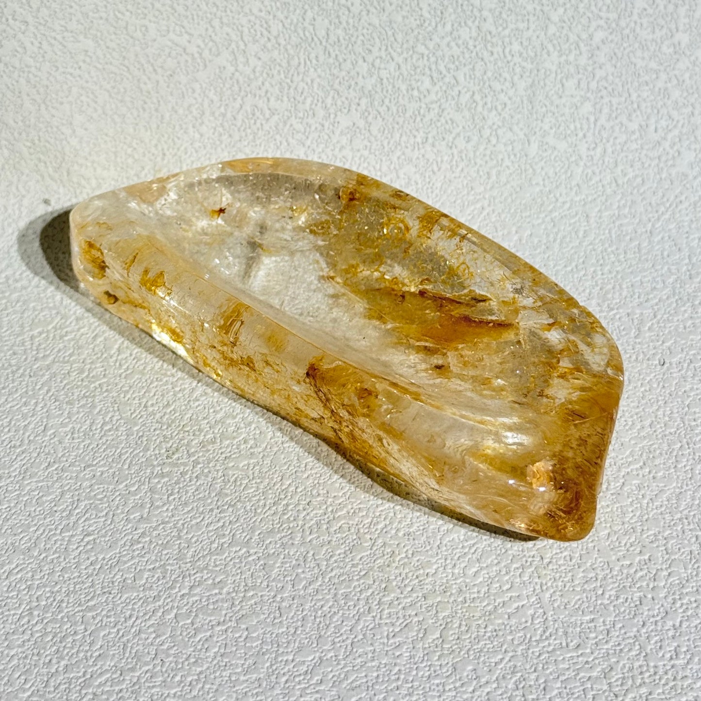 黃膠花小盤｜天然水晶盤｜Hematoid Quartz Mini Tray｜招偏財・聚貴人・提升事業・淨化能量