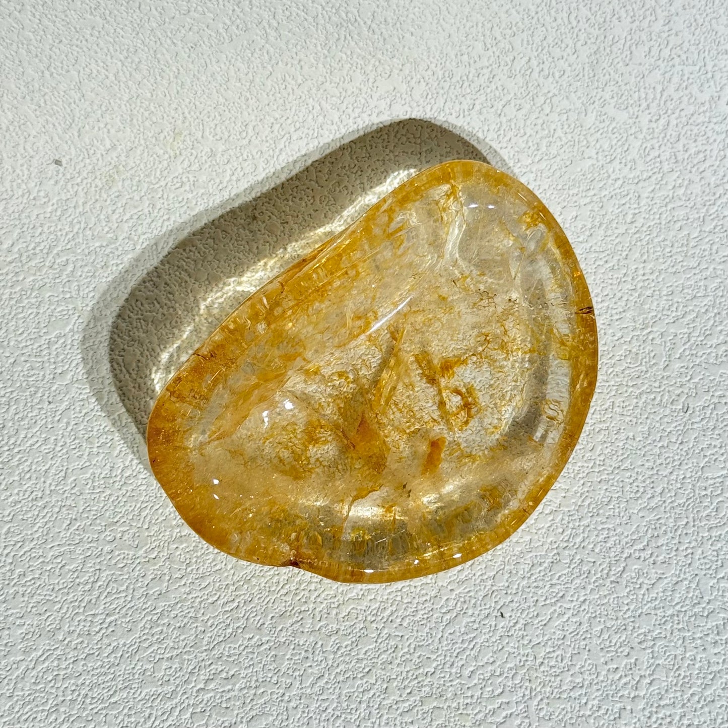 黃膠花小盤 - B｜天然水晶盤｜Hematoid Quartz Mini Tray｜招偏財・聚貴人・提升事業・淨化能量 (副本)