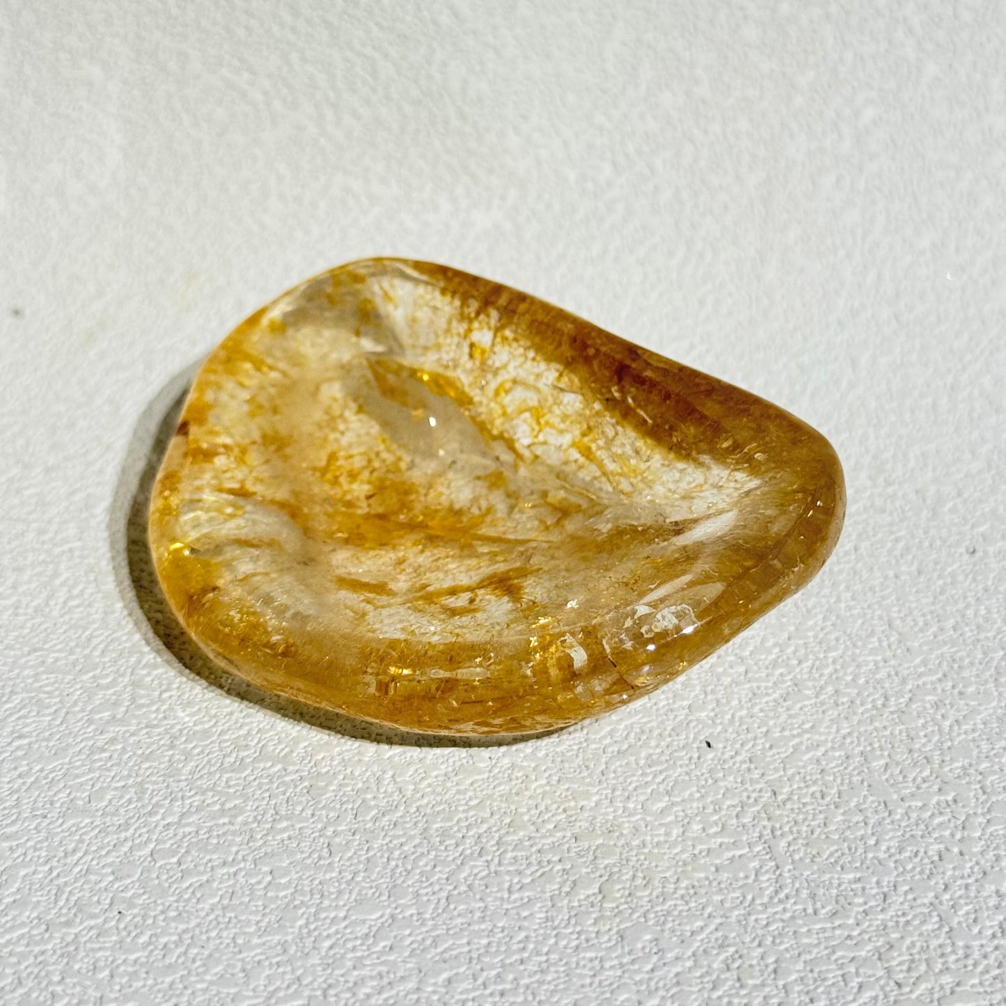 黃膠花小盤 - B｜天然水晶盤｜Hematoid Quartz Mini Tray｜招偏財・聚貴人・提升事業・淨化能量 (副本)