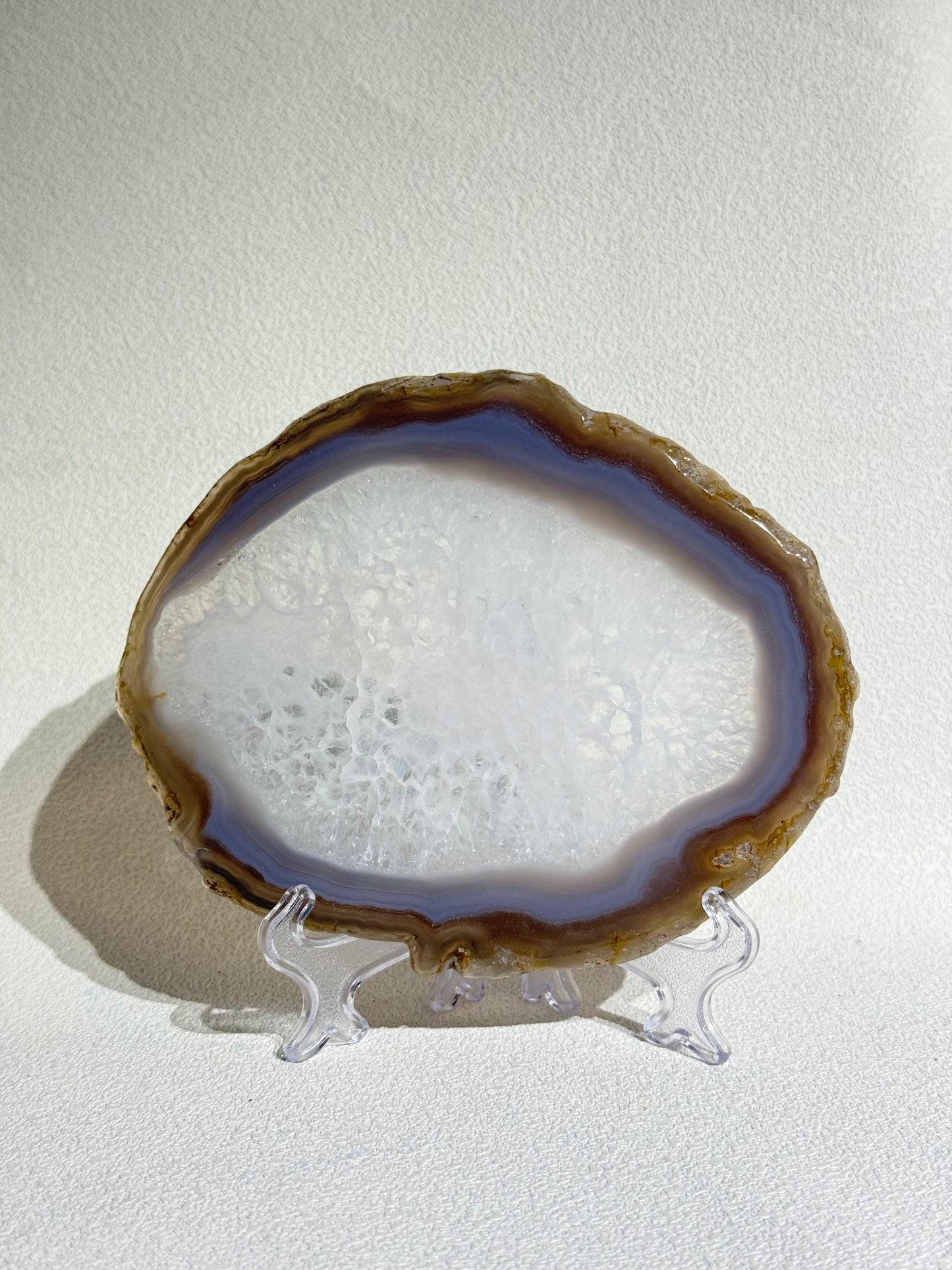 巴西晶花瑪瑙片｜天然晶花瑪瑙切片｜Crystal Flower Agate Slab｜辟邪穩定・情緒平衡・增強自信・淨化能量