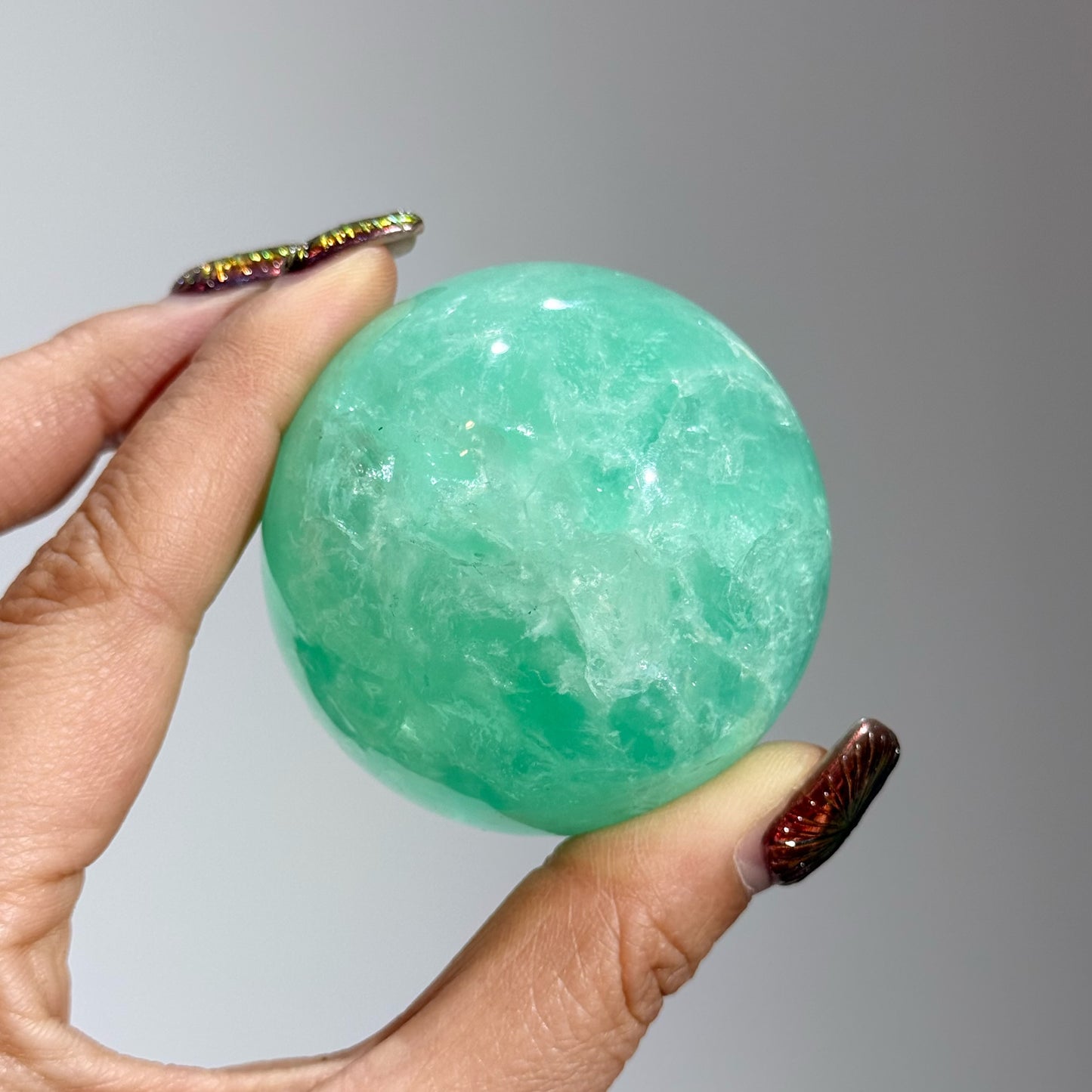 薄荷綠色螢石球