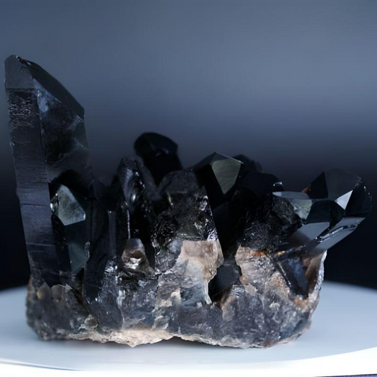 Black Quartz Crystal Cluster